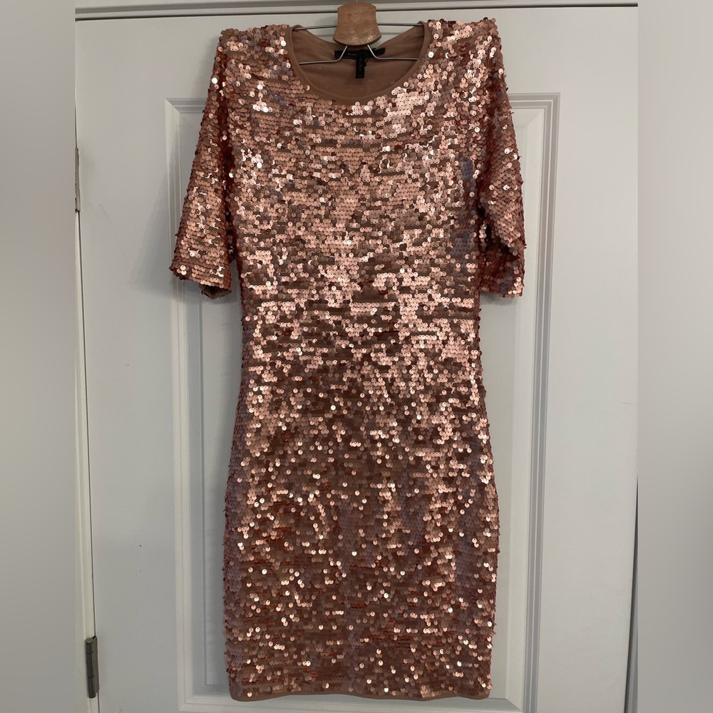 BCBG Maxazria Rose Gold Sequin Dress - Never Worn!